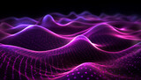 Abstract futuristic wave pattern in glowing multi colored space generated by AI