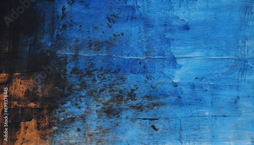 Abstract blue backdrop with grunge pattern on old wall generated by AI