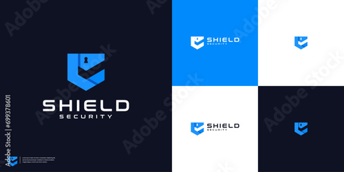 Minimalist shield check logo design inspiration photo