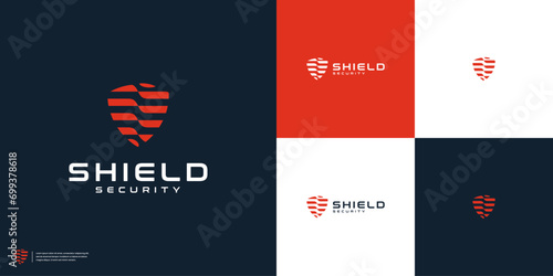 Abstract shield logo design inspiration