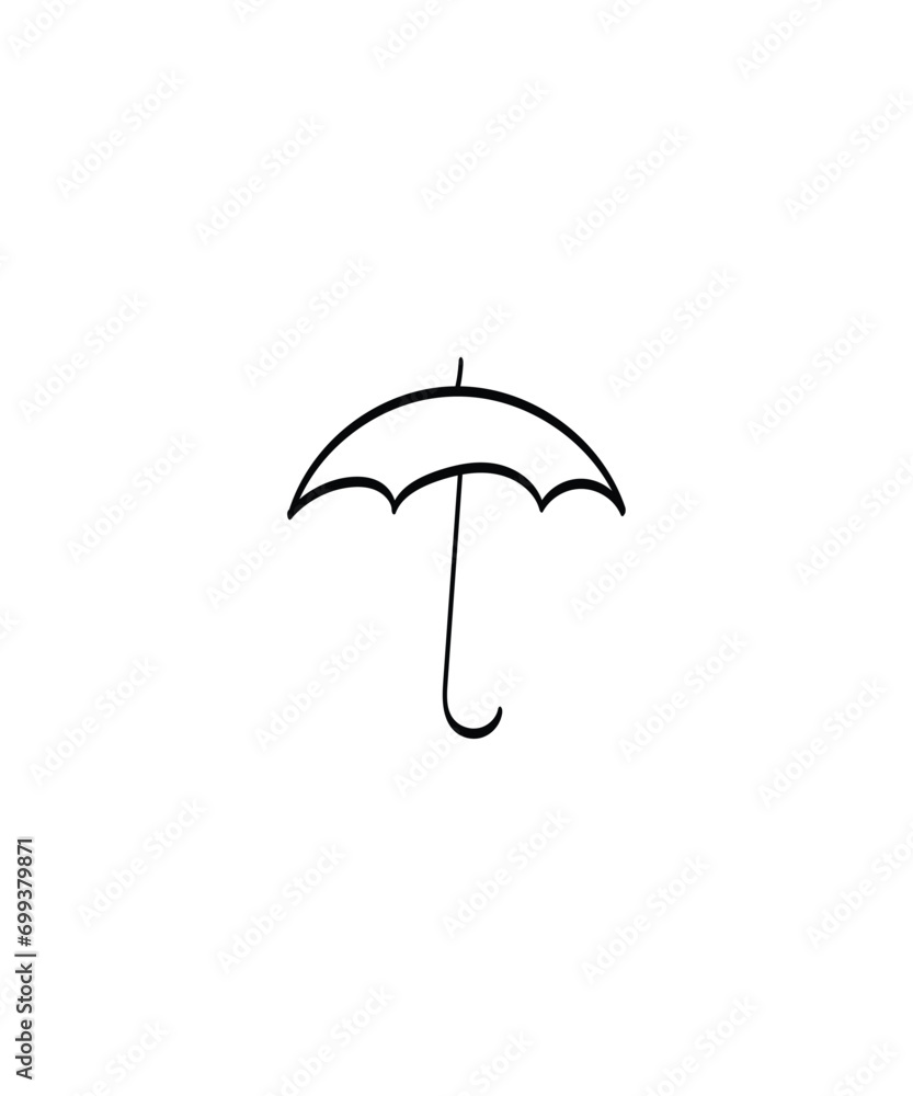 umbrella hand draw icon, vector best line icon. umbrella hand draw icon, vector best line icon.