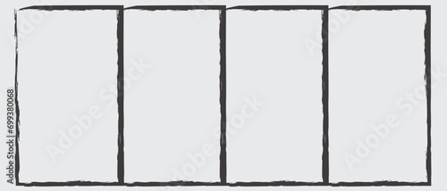 Grunge charcoal scribble stripes emphasis frames. Ink empty black boxes set. Rectangle borders collections. Rubber square stamp print. Vector illustration