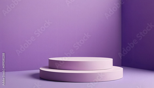 Product Presentation: Podium with Shadows on Purple Background