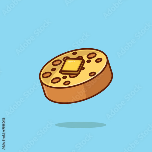 Crumpet simple cartoon vector illustration traditional food concept icon isolated