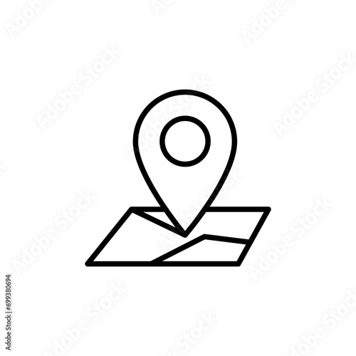 Pin location outline icons, minimalist vector illustration ,simple transparent graphic element .Isolated on white background