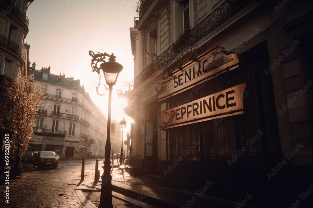 French sign displays 'service public'. Generative AI