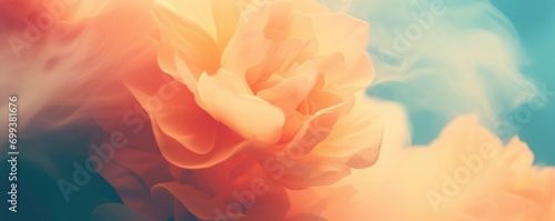 Abstract romantic beautiful background with flowers for Valentine's Day holiday. Horizontal banner web poster, header for website photo