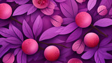 fresh plum fruit background in paper art style