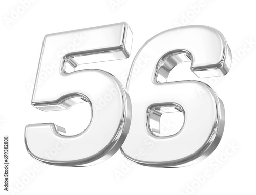3D Silver Number 56