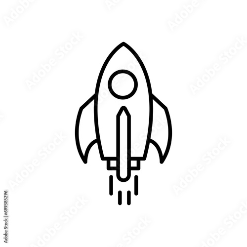 Space rocket outline icons, minimalist vector illustration ,simple transparent graphic element .Isolated on white background