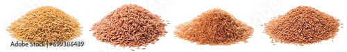 Collection of PNG. Pile of brown rice isolated on a transparent background.