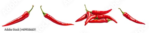 Collection of PNG. Chilli isolated on a transparent background.