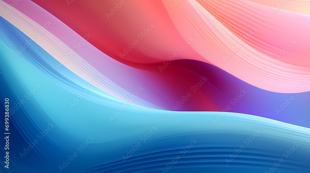 Fototapeta premium Digital technology blue rhythm wavy line abstract graphic poster web page PPT background with generative