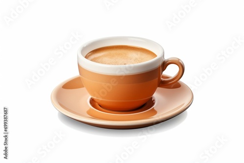 Single, tan coffee cup, isolated, transparent background. Generative AI