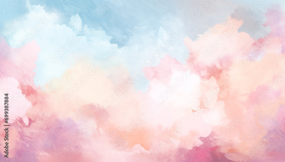 Abstract backdrop of pink and blue watercolor painting generated by AI