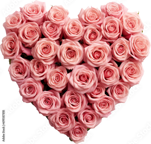 Heart of roses isolated on transparent background