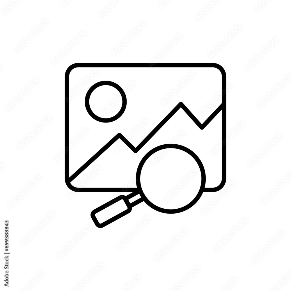 Image search outline icons, minimalist vector illustration ,simple transparent graphic element .Isolated on white background Image search outline icons, minimalist vector illustration ,simple transparent graphic element .Isolated on white background