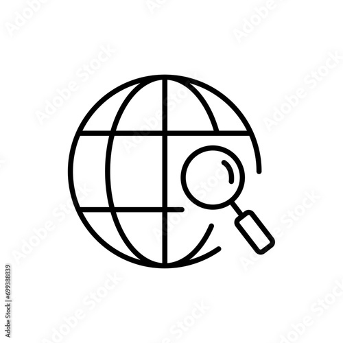 Online search outline icons, minimalist vector illustration ,simple transparent graphic element .Isolated on white background