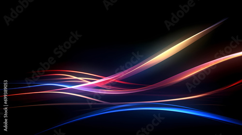 Digital technology blue rhythm wavy line abstract graphic poster web page PPT background with generative