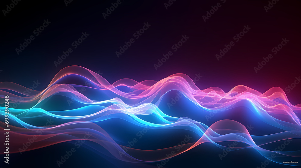 Digital technology blue rhythm wavy line abstract graphic poster web page PPT background with generative Digital technology blue rhythm wavy line abstract graphic poster web page PPT background with generative