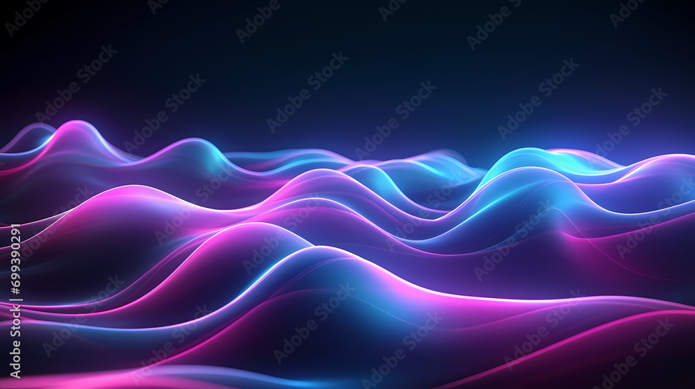 Digital technology blue rhythm wavy line abstract graphic poster web page PPT background with generative Digital technology blue rhythm wavy line abstract graphic poster web page PPT background with generative