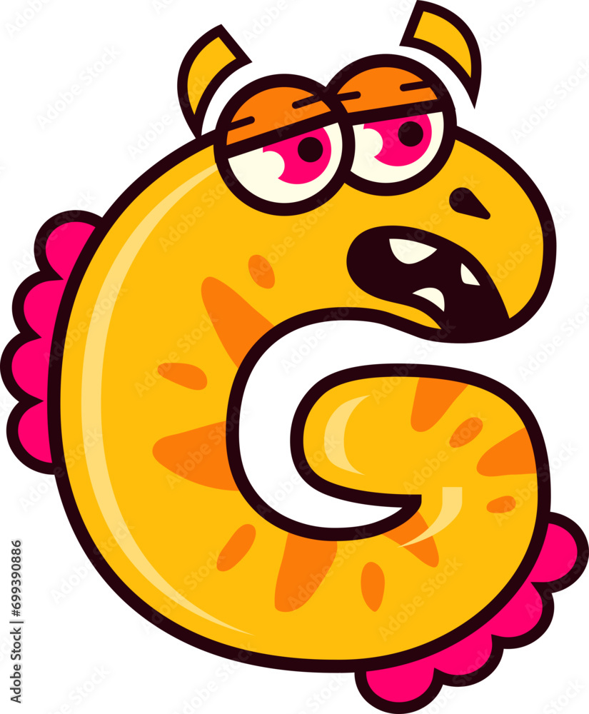 Children's Alphabet G with Cute Monster Letters Children's Alphabet G with Cute Monster Letters