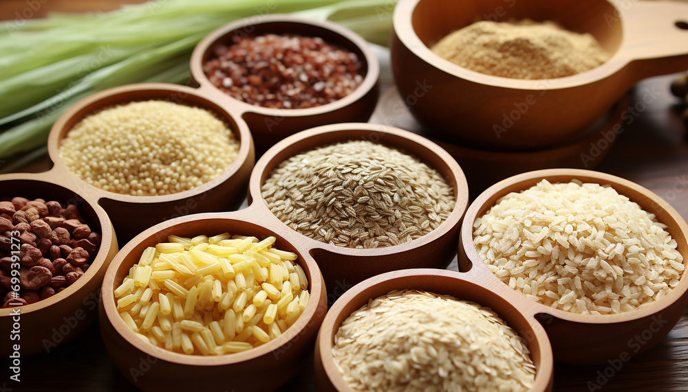 Healthy eating bowl of organic brown rice generated by AI Healthy eating bowl of organic brown rice generated by AI
