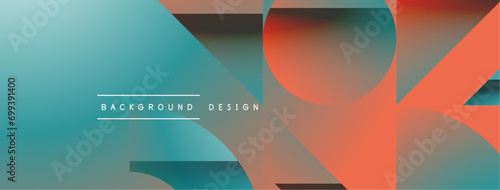 Simple geometric forms - dynamic geometric abstract background. Visual symphony of shapes and lines design for wallpaper, banner, background, landing page, wall art, invitation, prints, posters