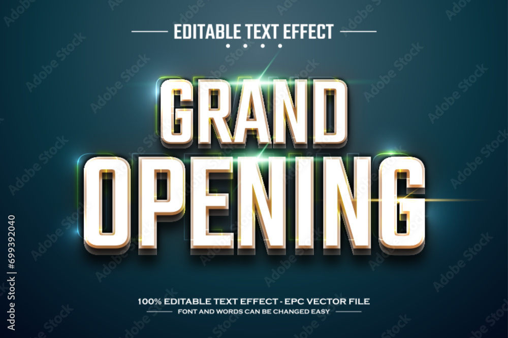 Grand opening 3D editable text effect template Grand opening 3D editable text effect template