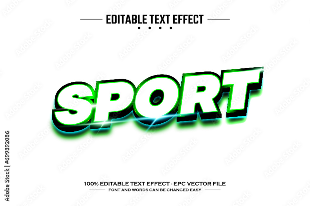 Sport 3D editable text effect template Sport 3D editable text effect template