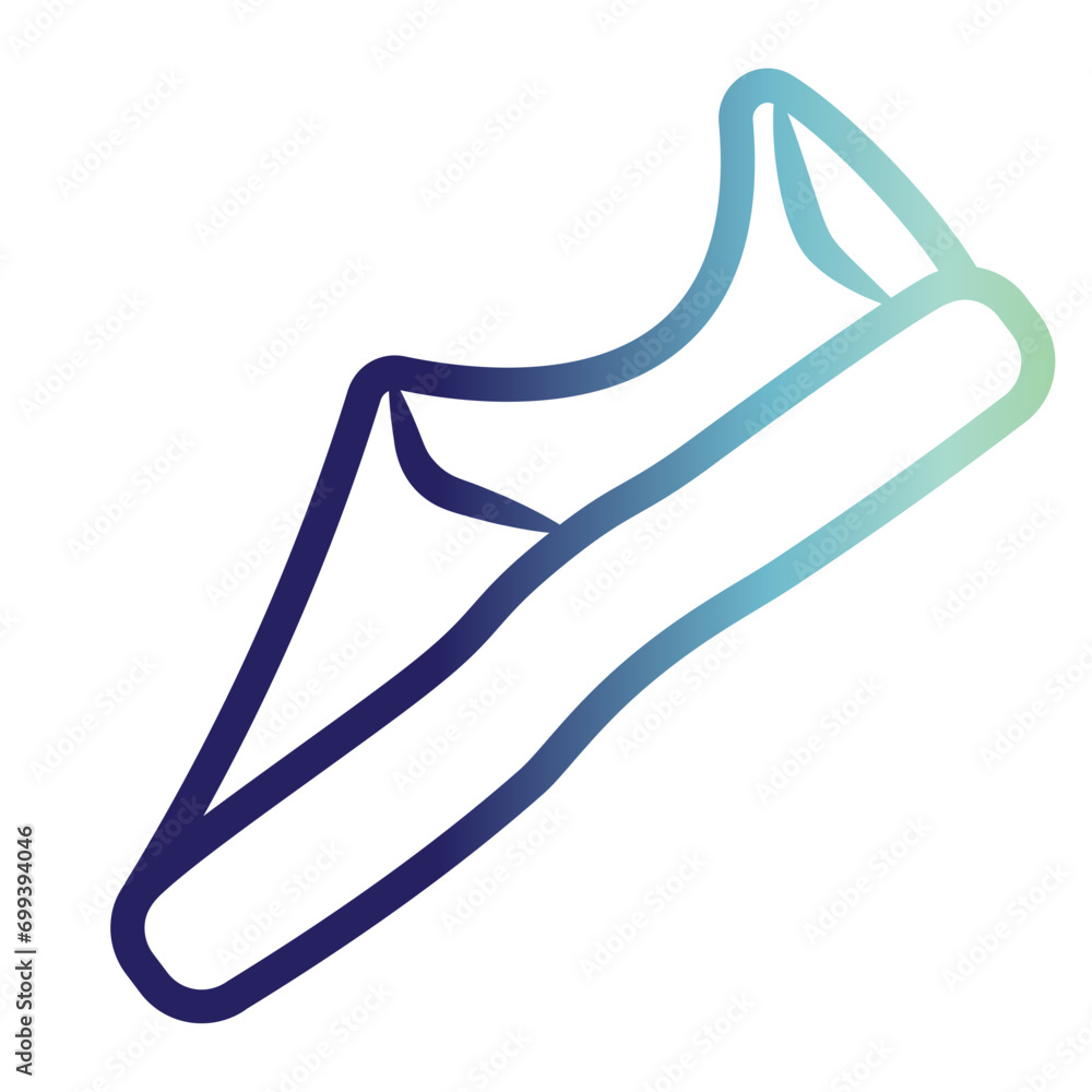 Fashion icon on line gradient style. shoe icon