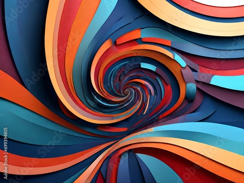 Dynamic interplay of spirals and circles in a captivating abstract backdrop
