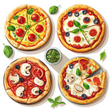 Set of Pizza Illustration