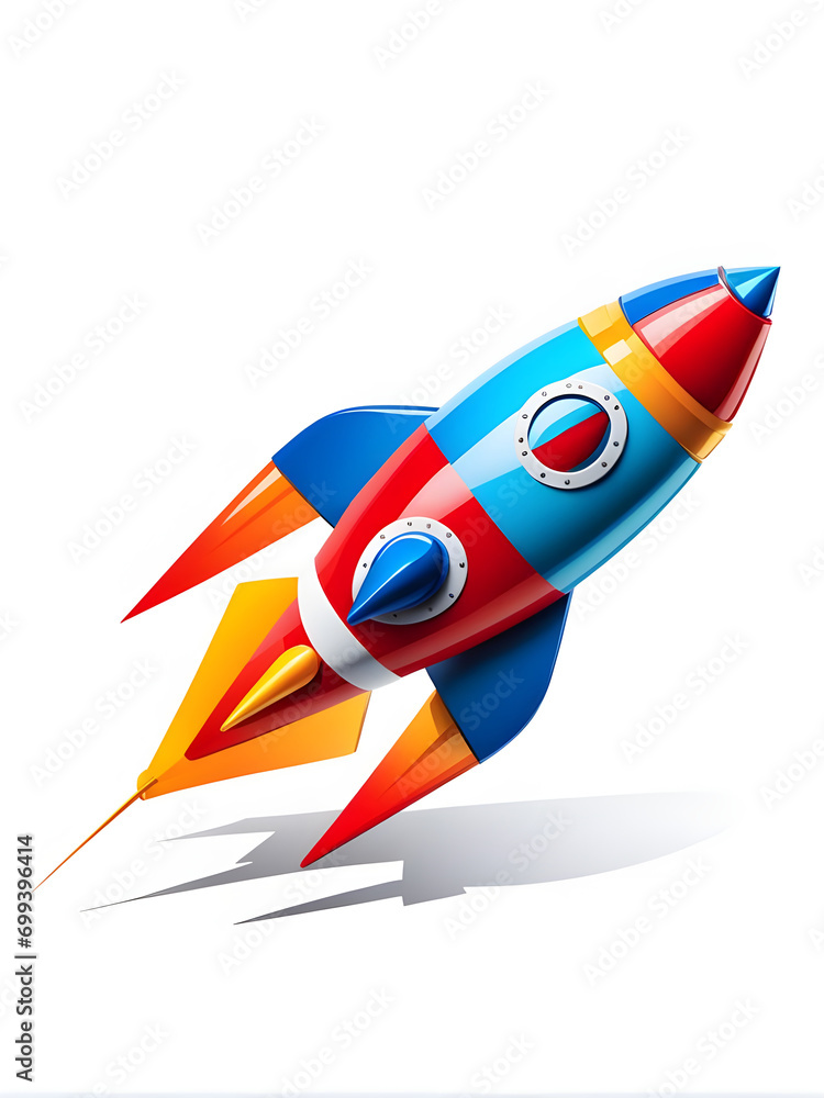 colorful toy rocket ship isolated on a white background. colorful toy rocket ship isolated on a white background.