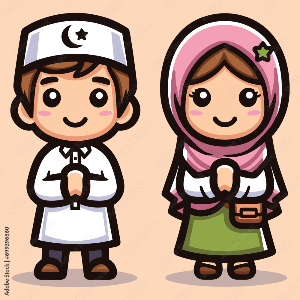 Free vector cute couple celebrate ramadhan day cartoon vector flat isolated illustration Free vector cute couple celebrate ramadhan day cartoon vector flat isolated illustration