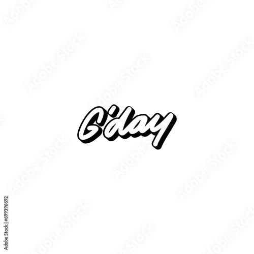 Greeting Words Logo black and white vector G'day
