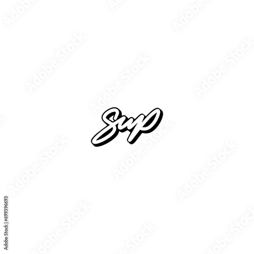 Greeting Words Logo black and white vector sup