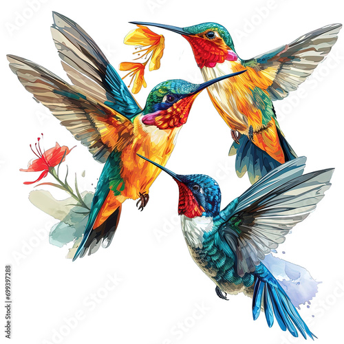 Hummingbird Set Illustration photo