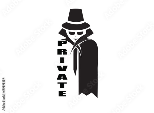 illustration of a person mean private for sign or symbol