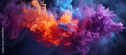 purple and blue and orange volcanic eruption