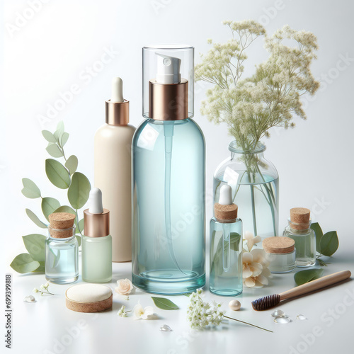 Showcasing Beauty in Glass Bottles  Elegant Beauty Product Mockup