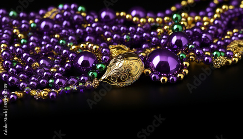 Shiny purple gemstone necklace, a precious jewelry generated by AI