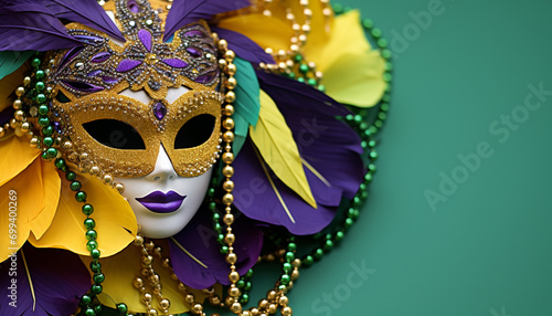 Colorful masks and costumes bring Mardi Gras joy generated by AI