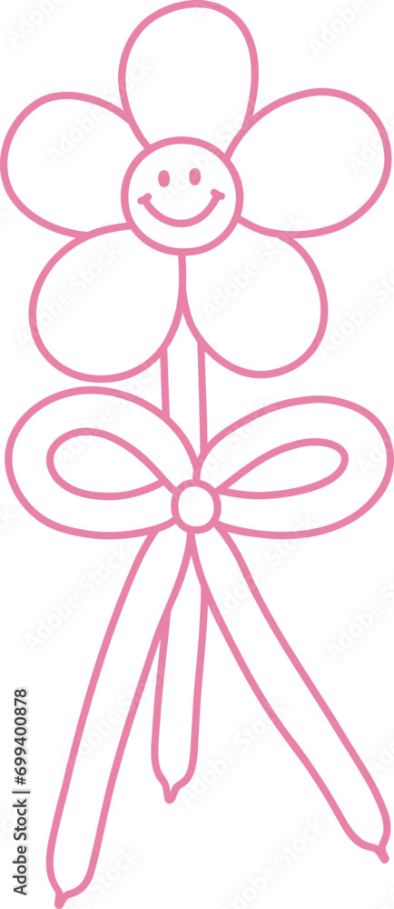 Cute Birthday Daisy Flower Balloon Illustration Cute Birthday Daisy Flower Balloon Illustration