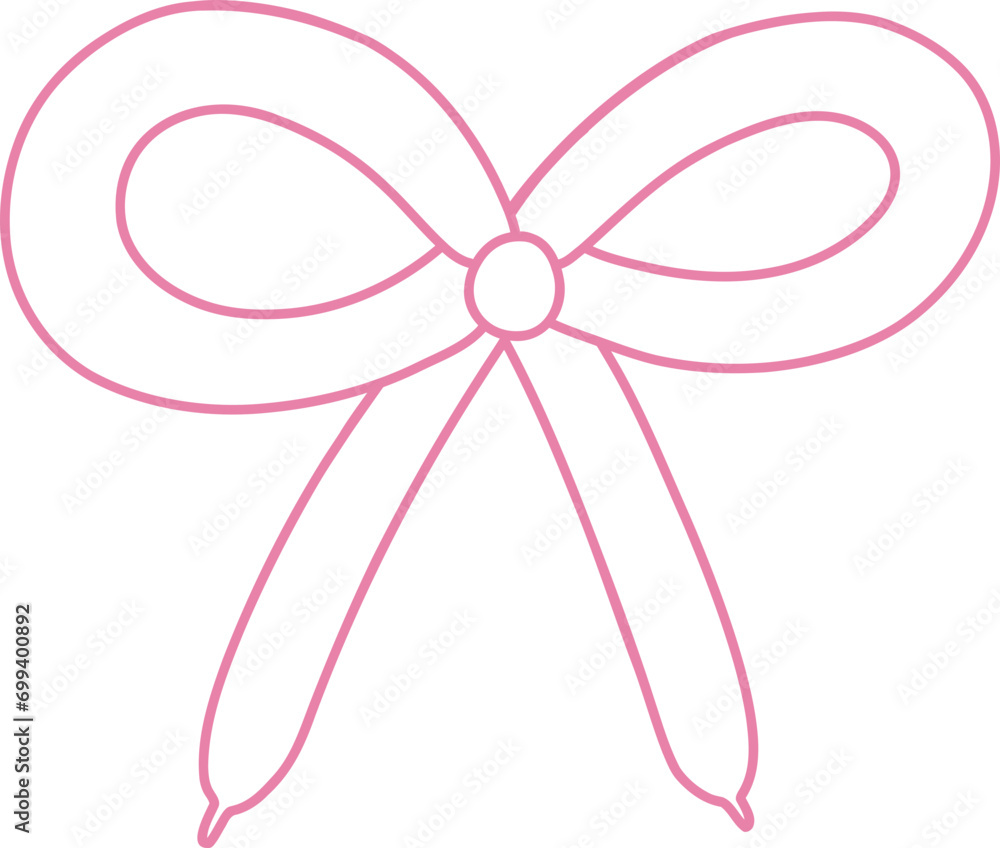 Cute Bow Ribbon Valentine Balloon Illustration Cute Bow Ribbon Valentine Balloon Illustration