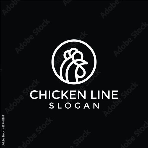 simple roast chicken meat logo badge inspiration, best for line art organic food logo vector minimalist
