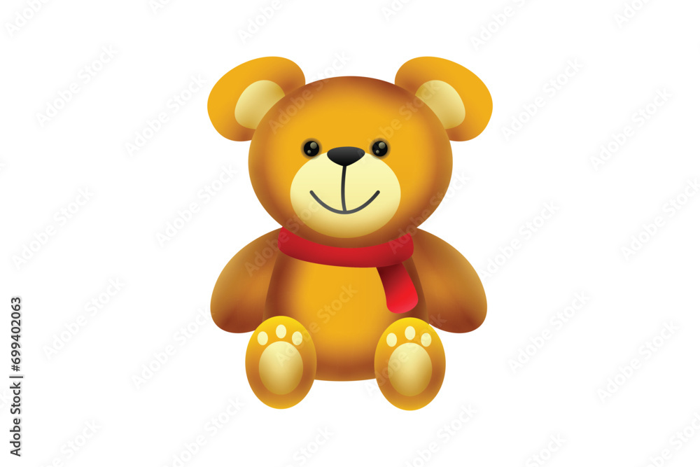 Obraz premium Cute Teddy Bear Christmas Sticker