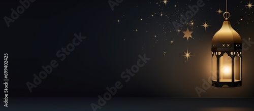 Arabic Islamic black and gold background for fasting day and Eid