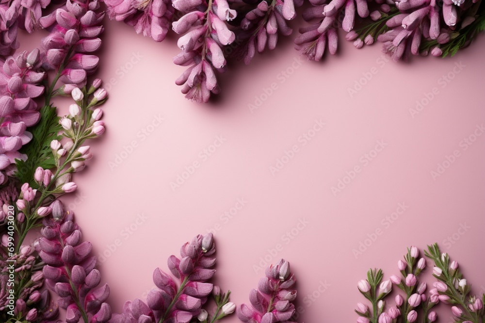 frame of lilac flowers