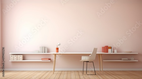 Fototapeta Naklejka Na Ścianę i Meble -  photo of a room wall include the desk